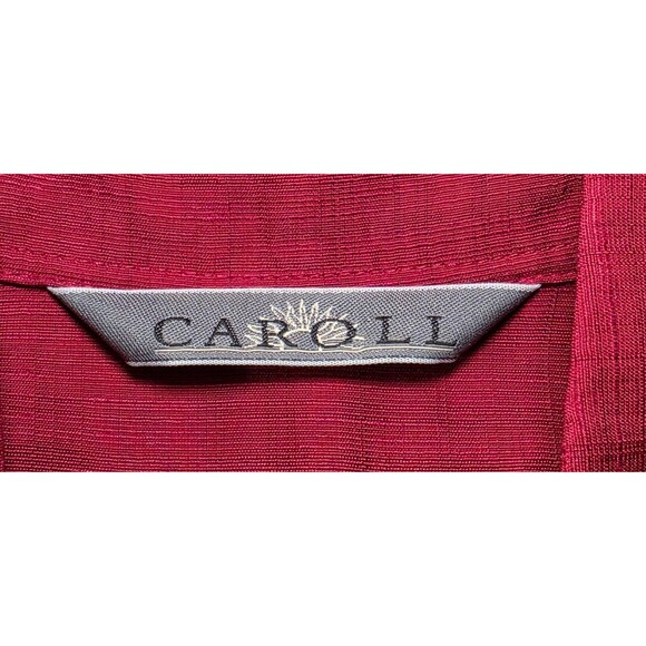 CAROLL Womens Shirt Dress Viscose/Linen Minimalist Modest Red France T38 | US 8 - Picture 4 of 15